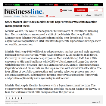 Merisis Wealth PMS scheme